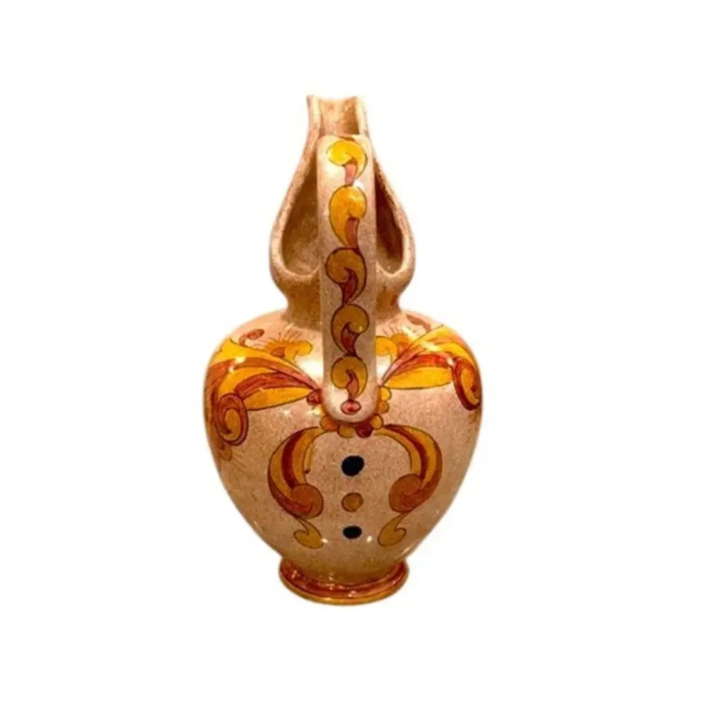 Biagioli Gubbio Italy Vintage Hand Painted Majolica Ewer / Vase 🇮🇹